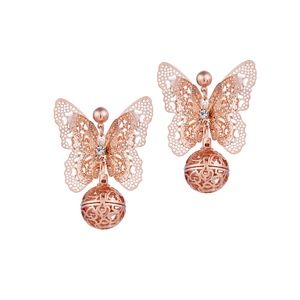 Rose Gold Butterfly Lovers Earrings